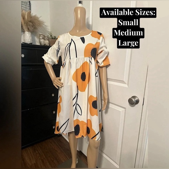 NIP- BoHo Empire Waist Floral Midi Dress - Picture 1 of 6